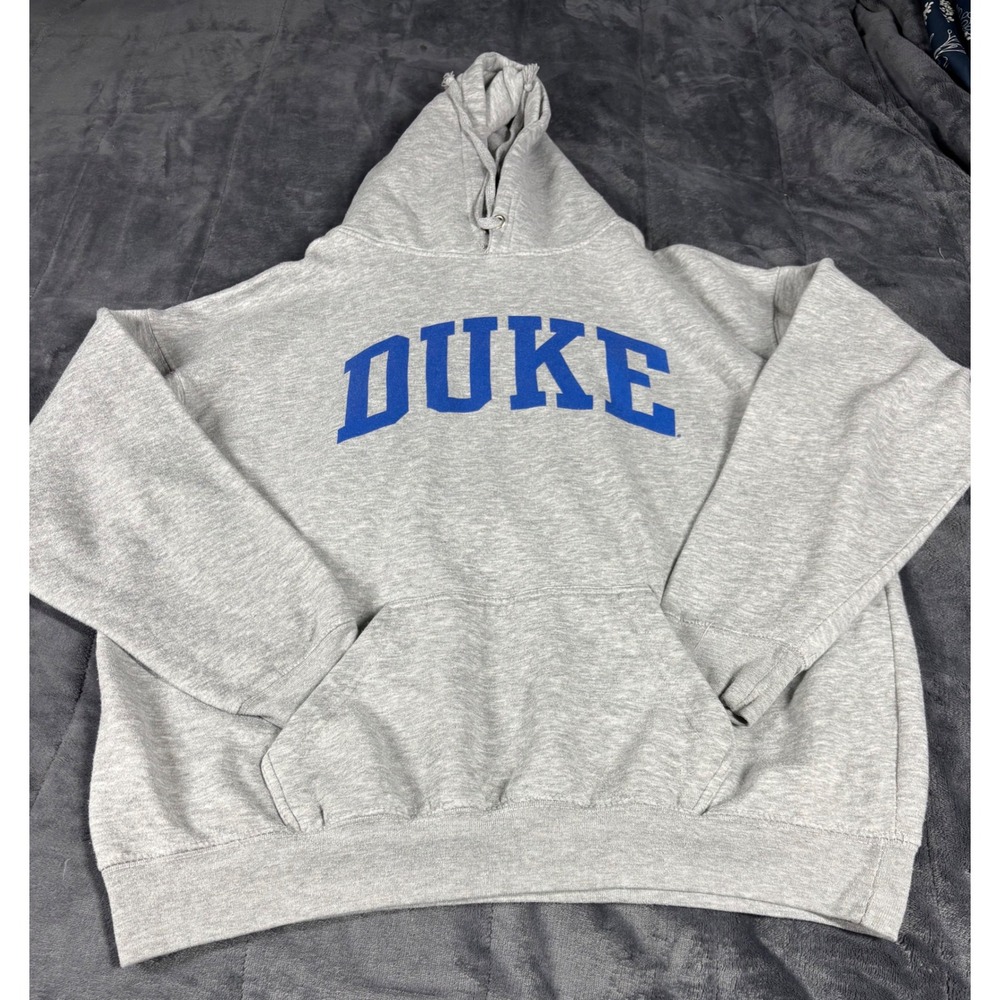 Classics Duke University Blue Devils Hoodie Mens Large Grey Blue Logo Sweatshirt